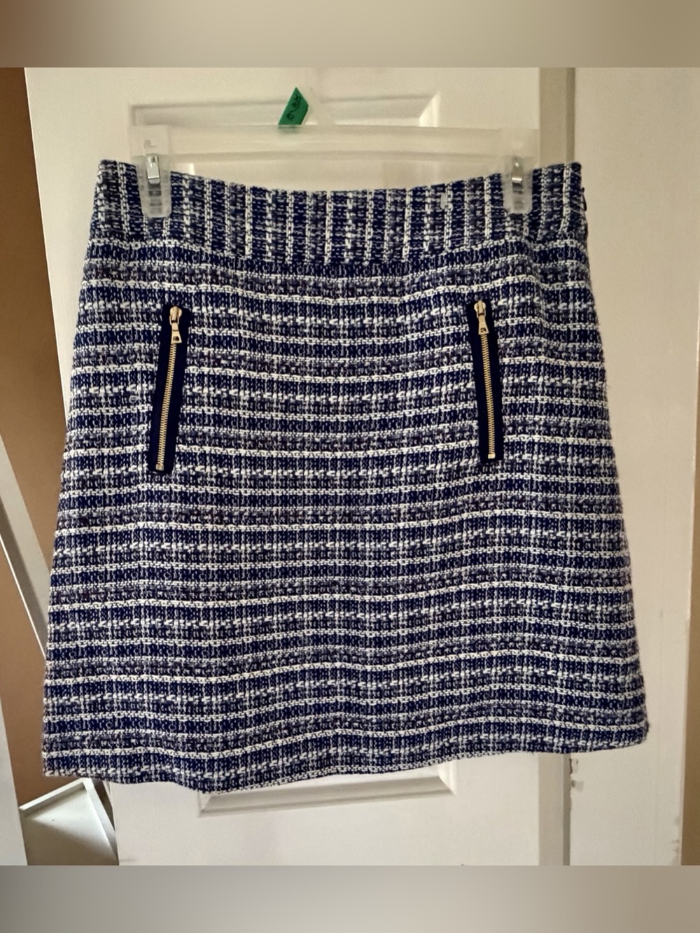 Loft Tweed mini skirt, navy, black, white, size 2, NWT
